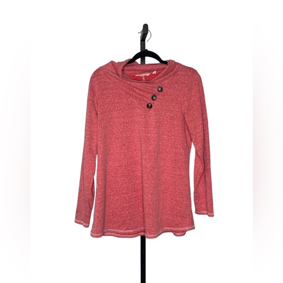 Soft Surroundings Cowl Neck Brinley Top in Brick Red Size Medium NWOT - Picture 1 of 5